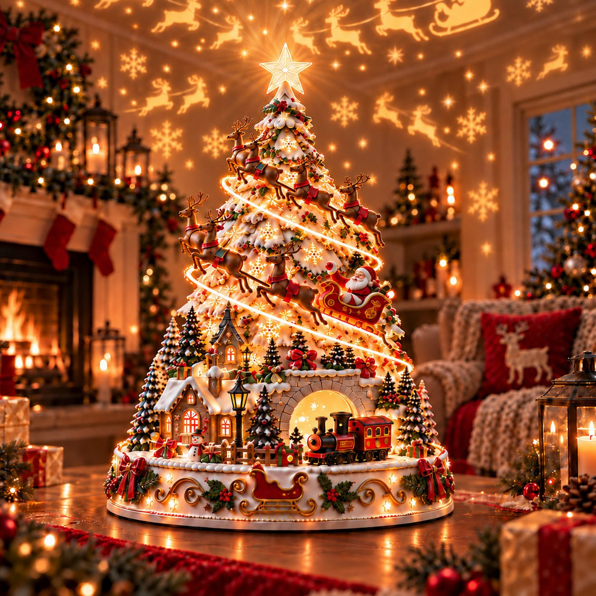 🏆 60,000+ Sold - 🎄Christmas Village Lightscape Tree(Dimensions: 7.87"L × 5.91"W × 5.91"H, Volume 274.61 in³, Net Weight 200g)