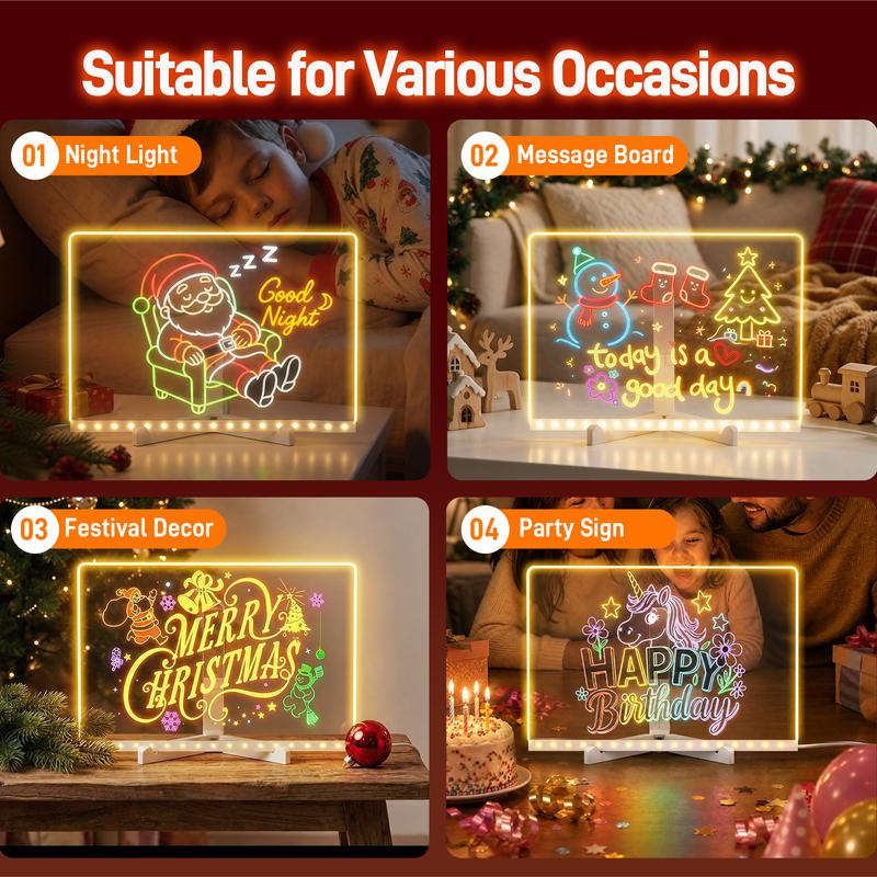 LED Drawing Board for Kids – Reusable Light-Up Doodle Board with Markers, Perfect Gift for Kids