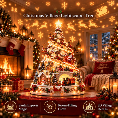 🏆 60,000+ Sold - 🎄Christmas Village Lightscape Tree（Dimensions: 7.87"L × 5.91"W × 5.91"H, Volume 274.61 in³, Net Weight 200g）