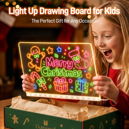 LED Drawing Board for Kids – Reusable Light-Up Doodle Board with Markers, Perfect Gift for Kids