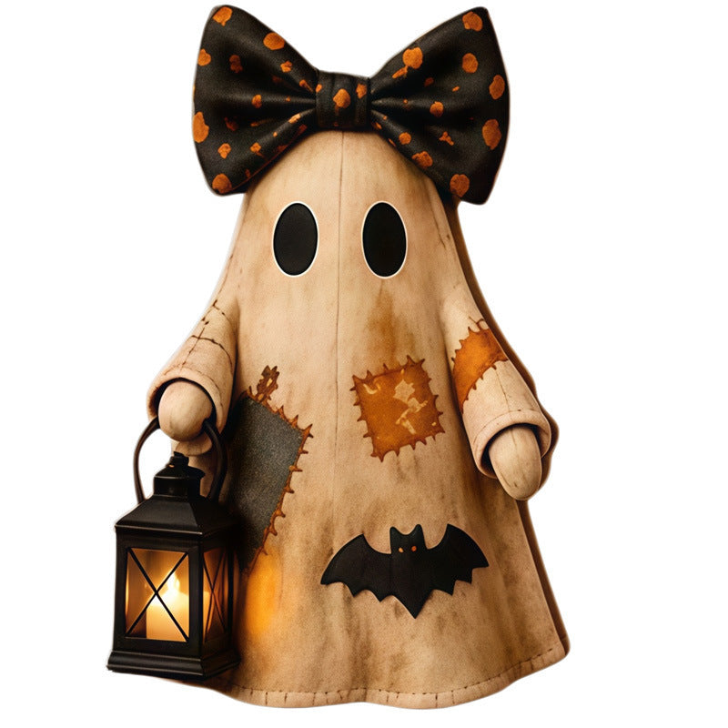 Lighted Vintage Patchwork Ghost