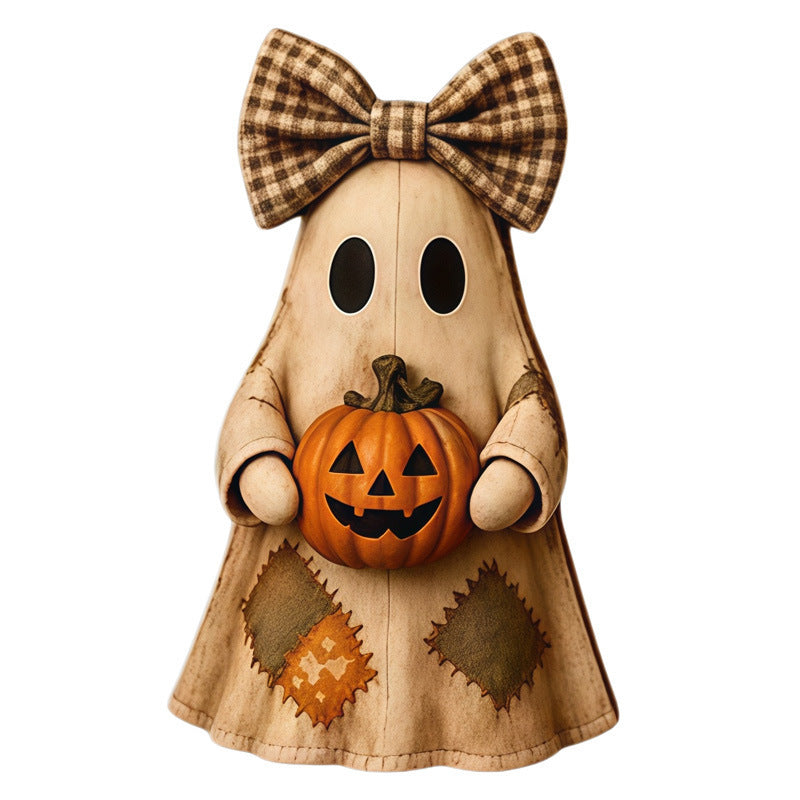Lighted Vintage Patchwork Ghost