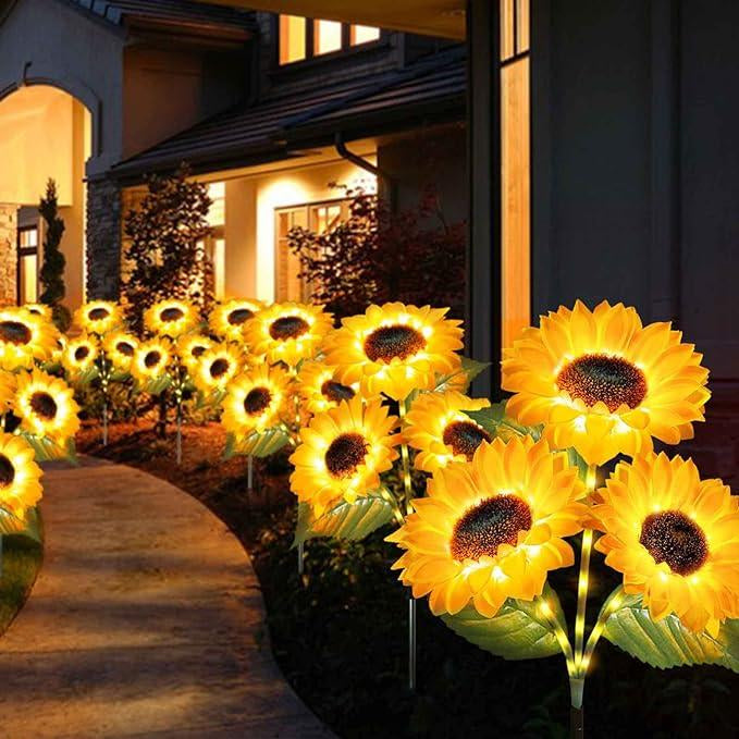 🌻Solar LED Garden Stake Lights, Assorted Flower Designs, Waterproof Outdoor Decorative Lights
