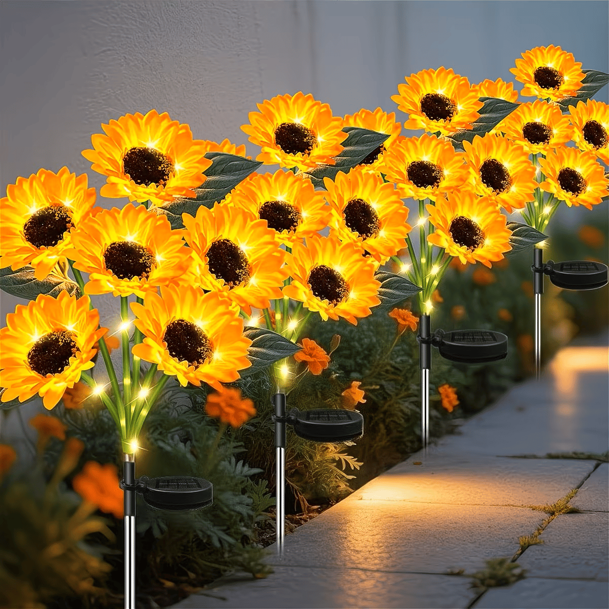 🌻Solar LED Garden Stake Lights, Assorted Flower Designs, Waterproof Outdoor Decorative Lights