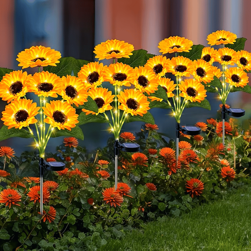 🌻Solar LED Garden Stake Lights, Assorted Flower Designs, Waterproof Outdoor Decorative Lights