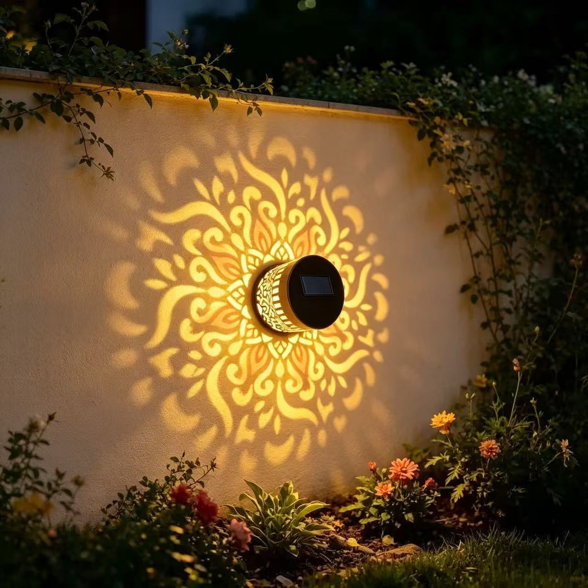 65K+ SOLD!✨Solar Mandala Wall Light | Outdoor Garden Fence Projector Lamp 🪐🌌