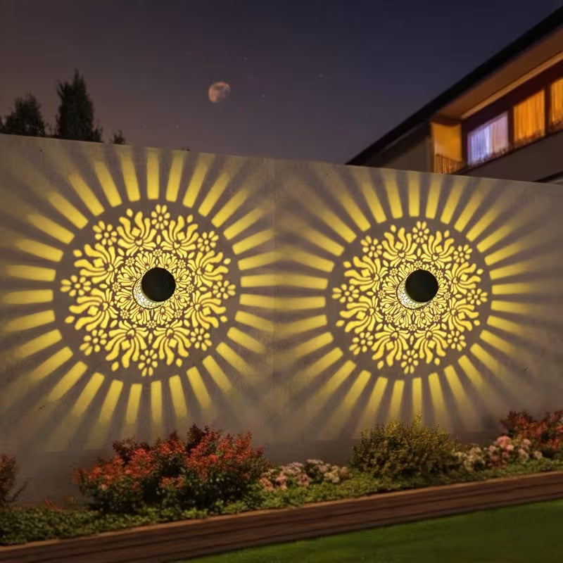 65K+ SOLD!✨Solar Mandala Wall Light | Outdoor Garden Fence Projector Lamp 🪐🌌