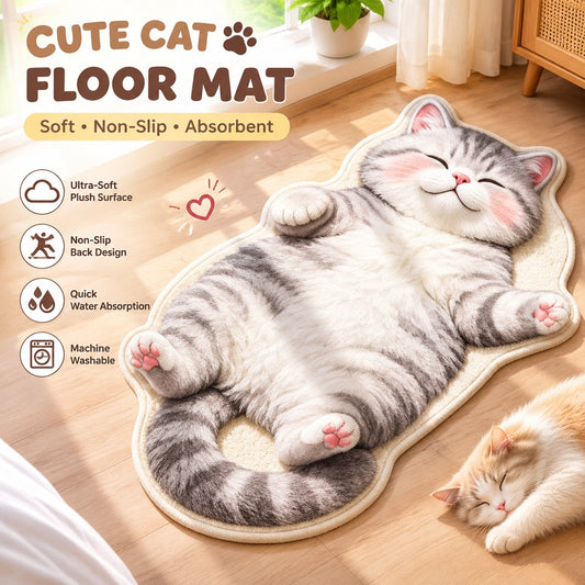 Chubby Tabby Cat Shaped Rug 🐱 🤎