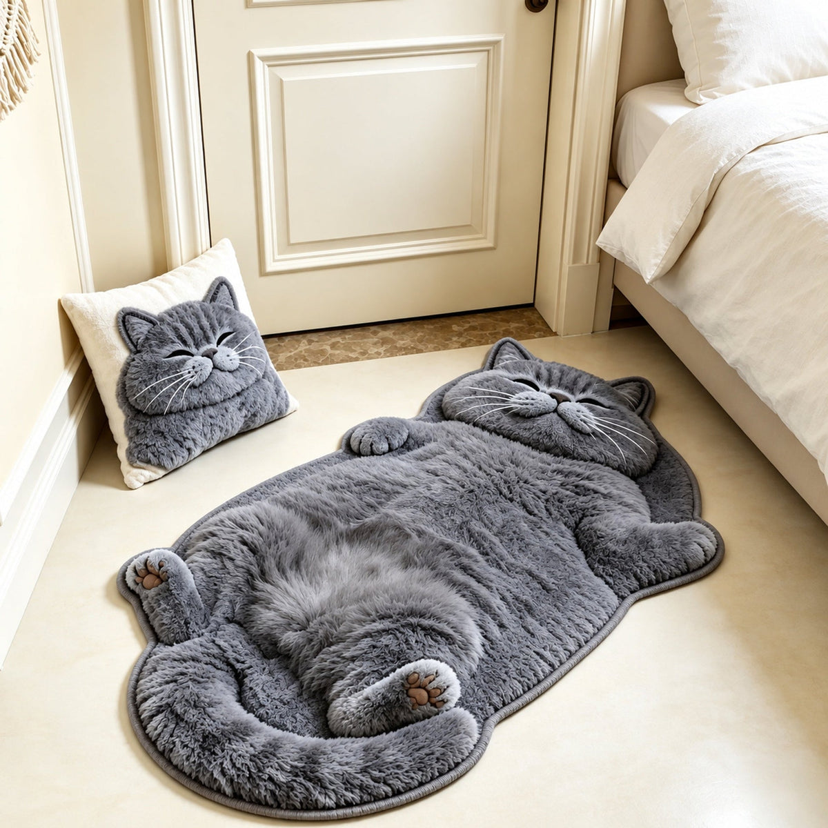Chubby Tabby Cat Shaped Rug 🐱 🤎