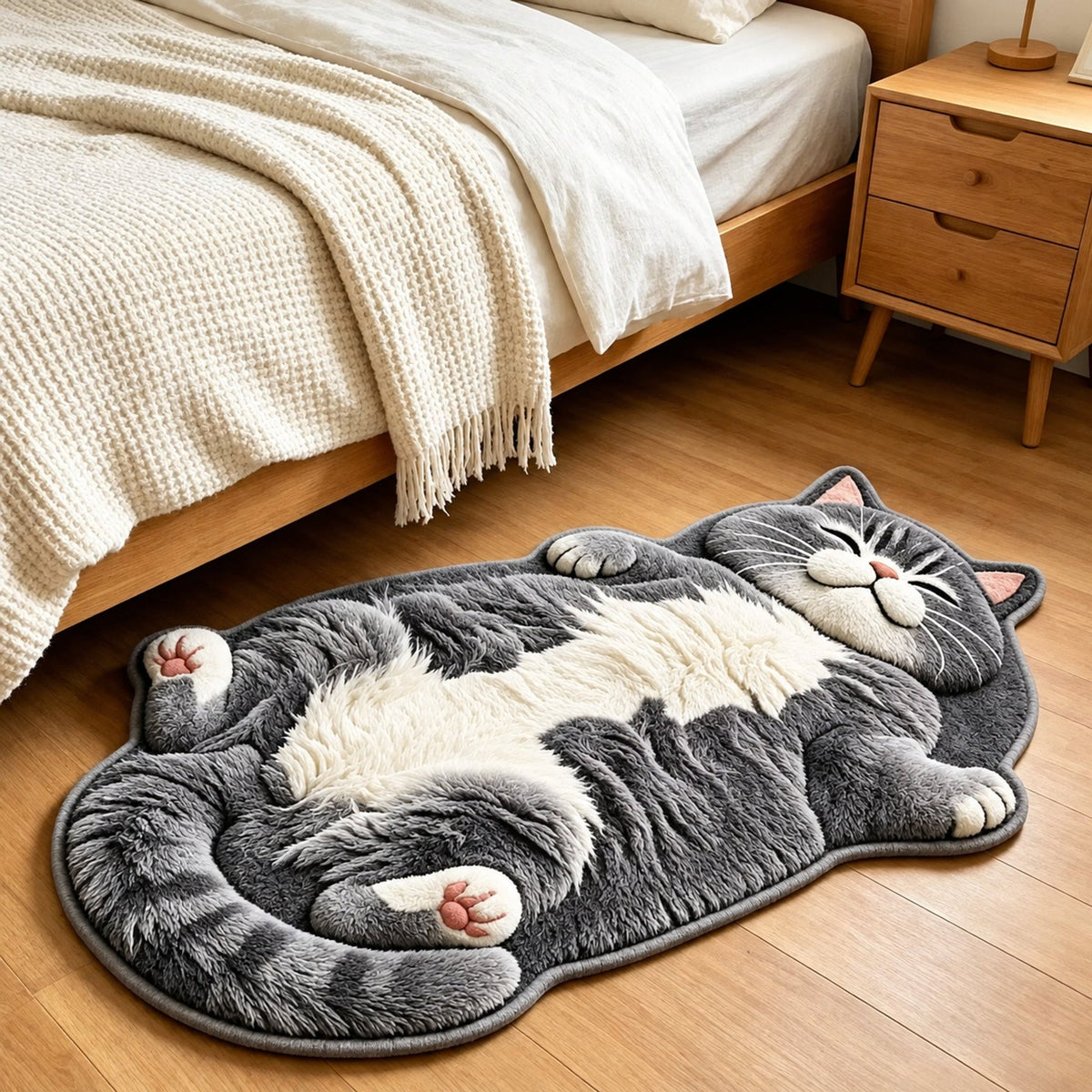 Chubby Tabby Cat Shaped Rug 🐱 🤎
