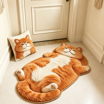 Chubby Tabby Cat Shaped Rug 🐱 🤎