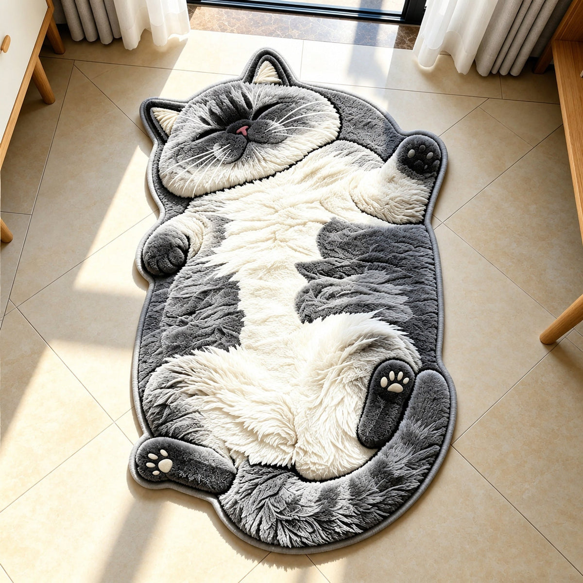 Chubby Tabby Cat Shaped Rug 🐱 🤎