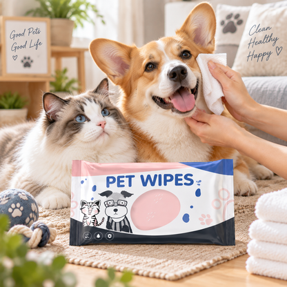 Pet Cleaning Wipes for Cats and Dogs, Gentle Daily Care Wipes for Face, Ears and Body Cleaning