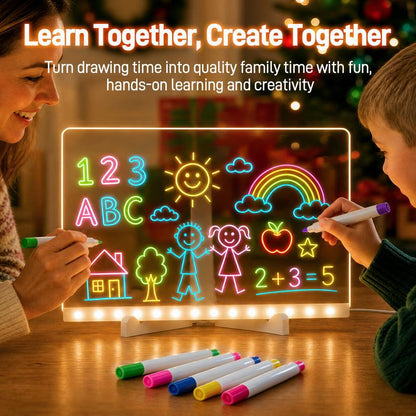 LED Drawing Board for Kids – Reusable Light-Up Doodle Board with Markers, Perfect Gift for Kids