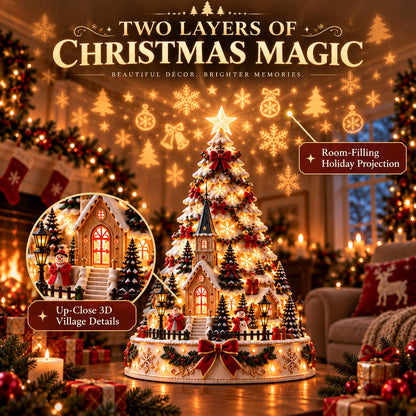 🏆 60,000+ Sold - 🎄Christmas Village Lightscape Tree（Dimensions: 7.87"L × 5.91"W × 5.91"H, Volume 274.61 in³, Net Weight 200g）