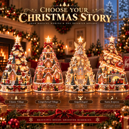 🏆 60,000+ Sold - 🎄Christmas Village Lightscape Tree（Dimensions: 7.87"L × 5.91"W × 5.91"H, Volume 274.61 in³, Net Weight 200g）