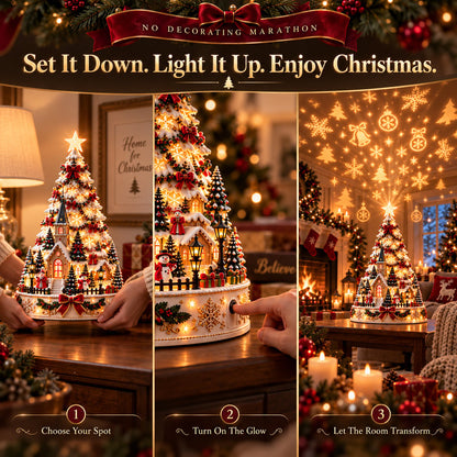 🏆 60,000+ Sold - 🎄Christmas Village Lightscape Tree（Dimensions: 7.87"L × 5.91"W × 5.91"H, Volume 274.61 in³, Net Weight 200g）