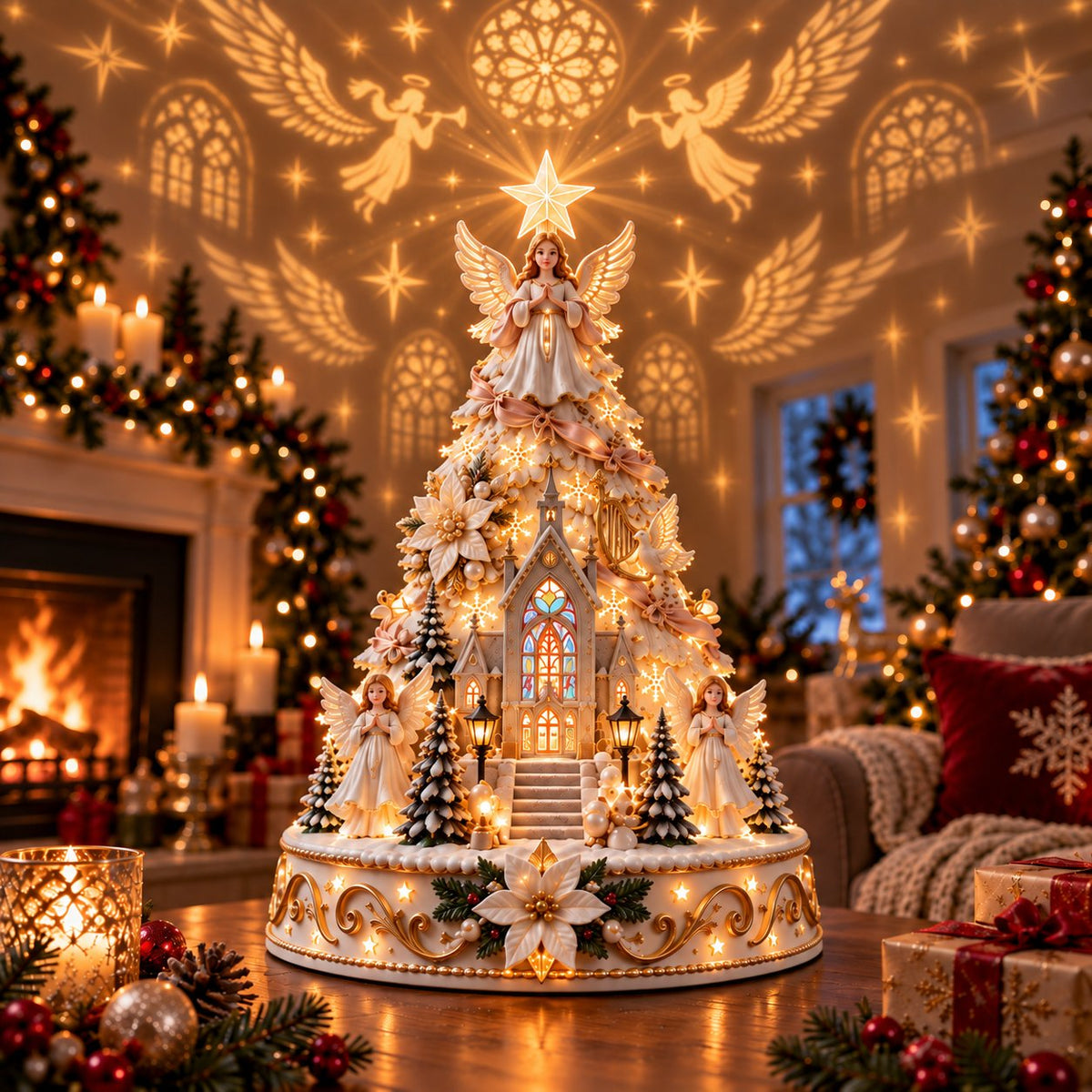 🏆 60,000+ Sold - 🎄Christmas Village Lightscape Tree（Dimensions: 7.87"L × 5.91"W × 5.91"H, Volume 274.61 in³, Net Weight 200g）
