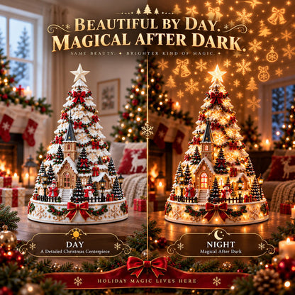 🏆 60,000+ Sold - 🎄Christmas Village Lightscape Tree（Dimensions: 7.87"L × 5.91"W × 5.91"H, Volume 274.61 in³, Net Weight 200g）