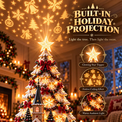 🏆 60,000+ Sold - 🎄Christmas Village Lightscape Tree（Dimensions: 7.87"L × 5.91"W × 5.91"H, Volume 274.61 in³, Net Weight 200g）