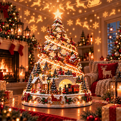 🏆 60,000+ Sold - 🎄Christmas Village Lightscape Tree（Dimensions: 7.87"L × 5.91"W × 5.91"H, Volume 274.61 in³, Net Weight 200g）
